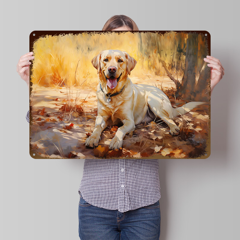 Retro Gaming Bar - Yellow Lab Poster Customized Vintage Metal