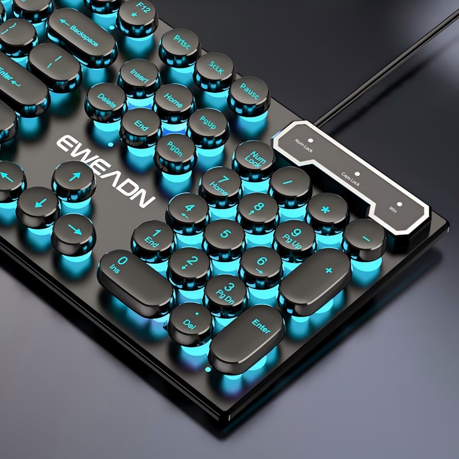 Retro Gaming Laptop - EWEADN Typewriter Gaming Keyboard, 104 Keys,