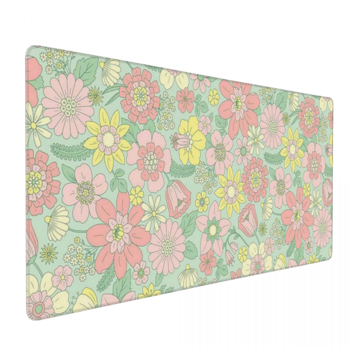 Retro Gaming Laptop - Large Mouse Pad Retro Spring Floral