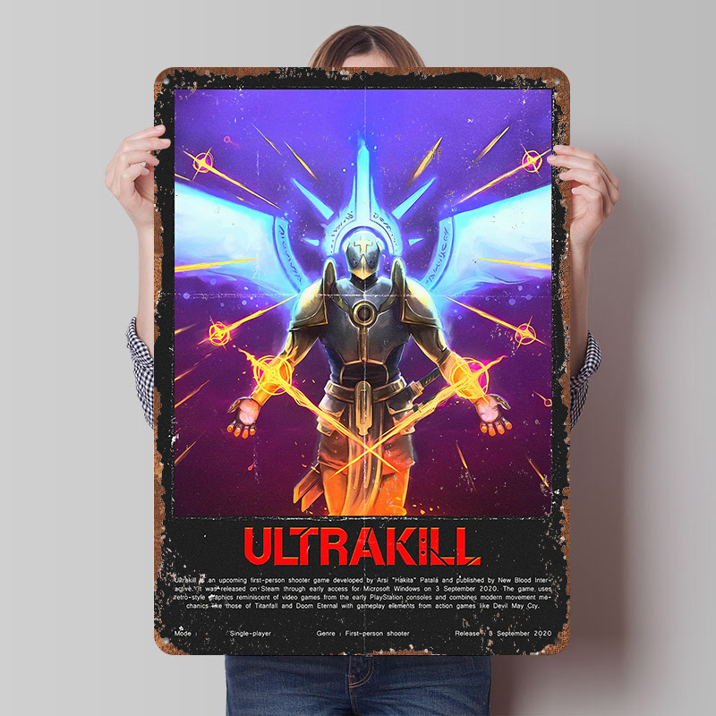Retro Gaming Bar - Ultrakill Game Metal Poster Custom Wall