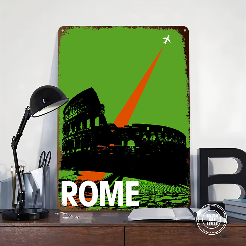Rome Travel Metal Poster Custo - đánh giá và giá Retro Gaming Bar