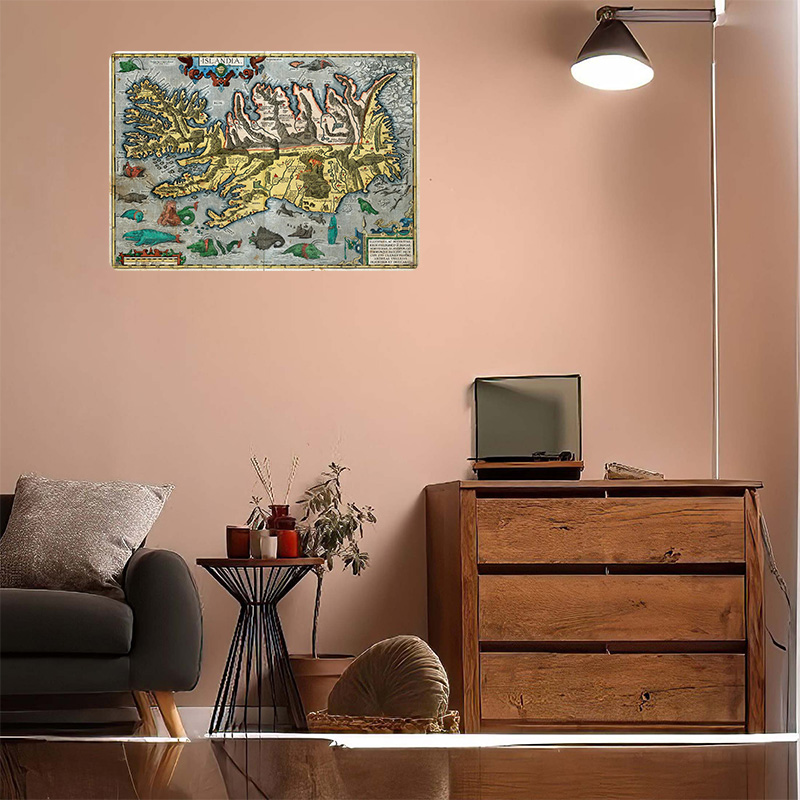 Map of Iceland Metal Poster Cu - đánh giá và giá Retro Gaming Bar