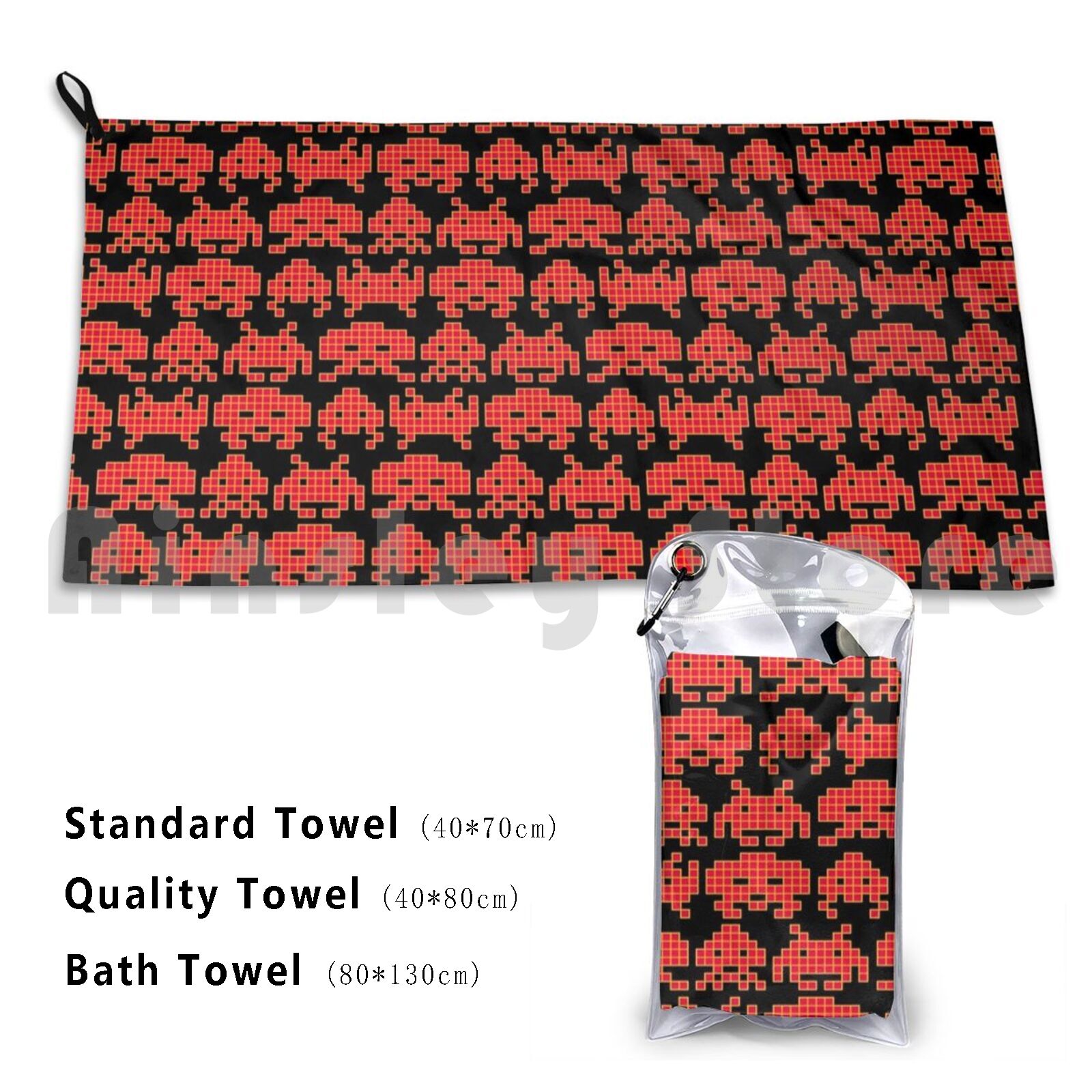 Invaded Bath Towel Beach Cushi - đánh giá và giá Retro Gaming Space