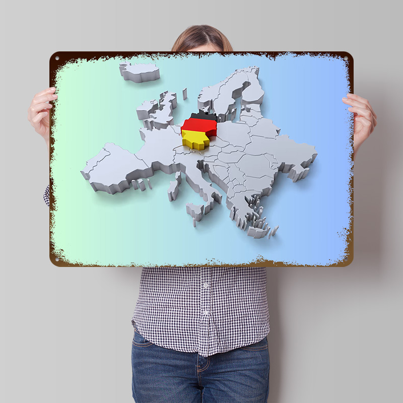 Germany on Europe Map Metal Po - đánh giá và giá Retro Gaming On